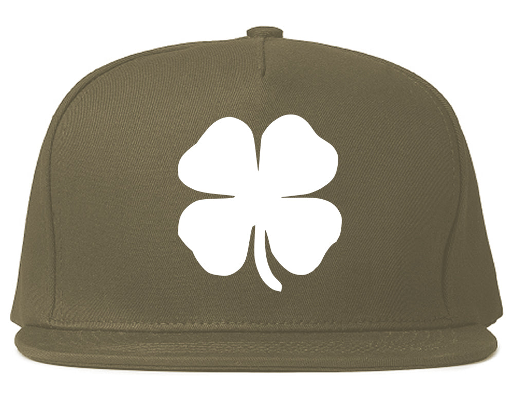 Four Leaf Clover Chest Snapback Hat Grey