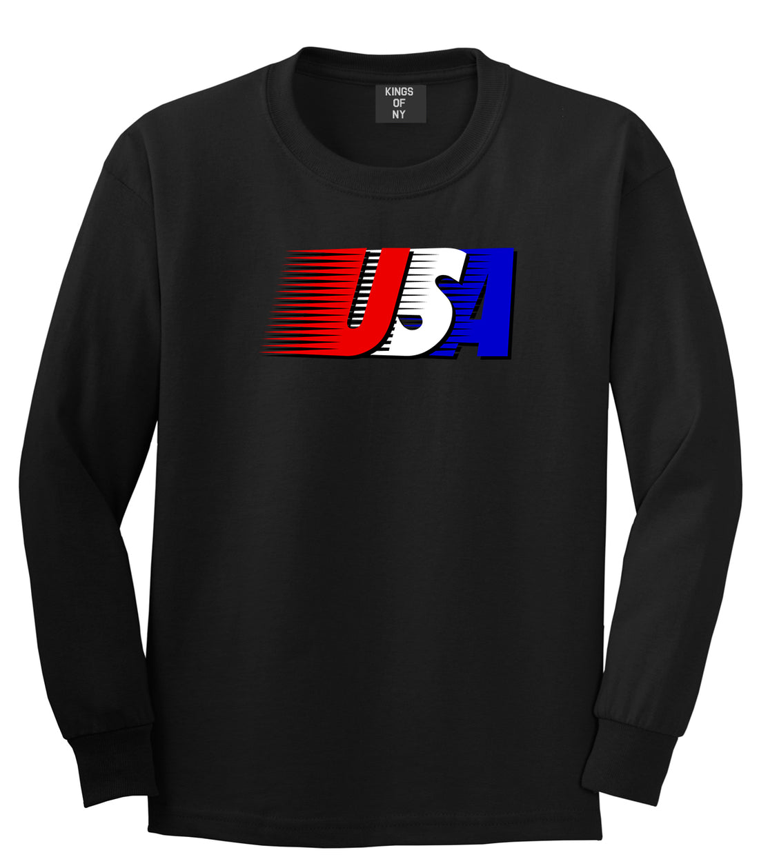 Fourth Of July USA Mens Black Long Sleeve T-Shirt by KINGS OF NY