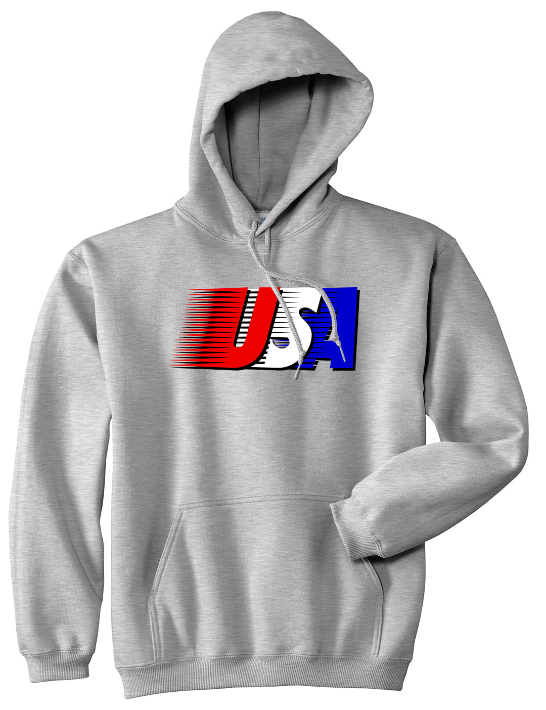 Fourth Of July USA Mens Grey Pullover Hoodie by KINGS OF NY