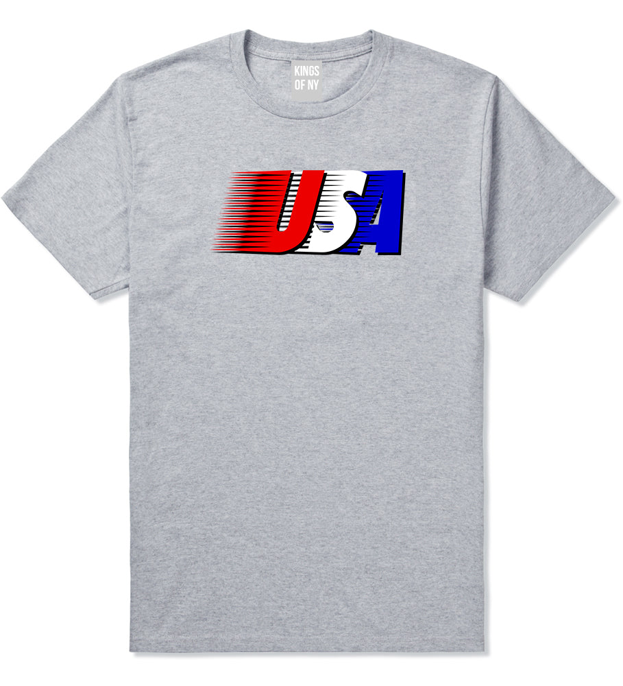 Fourth Of July USA Mens Grey T-Shirt by KINGS OF NY