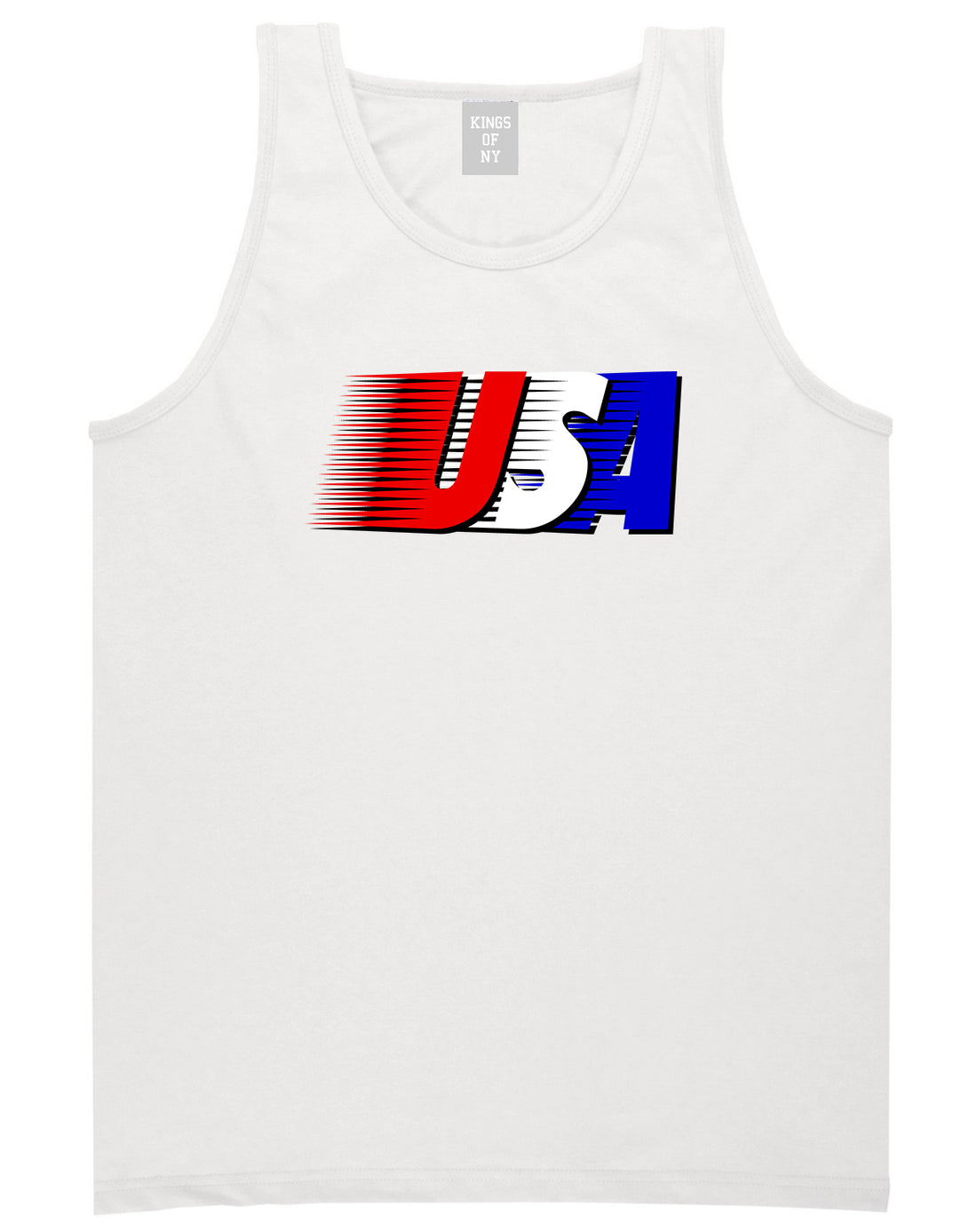 Fourth Of July USA Mens White Tank Top Shirt by KINGS OF NY