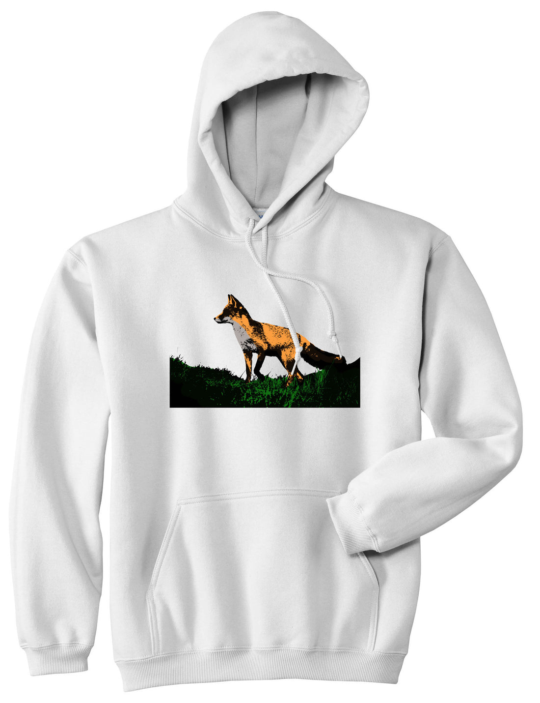 Fox In The Grass Painted Art Pullover Hoodie