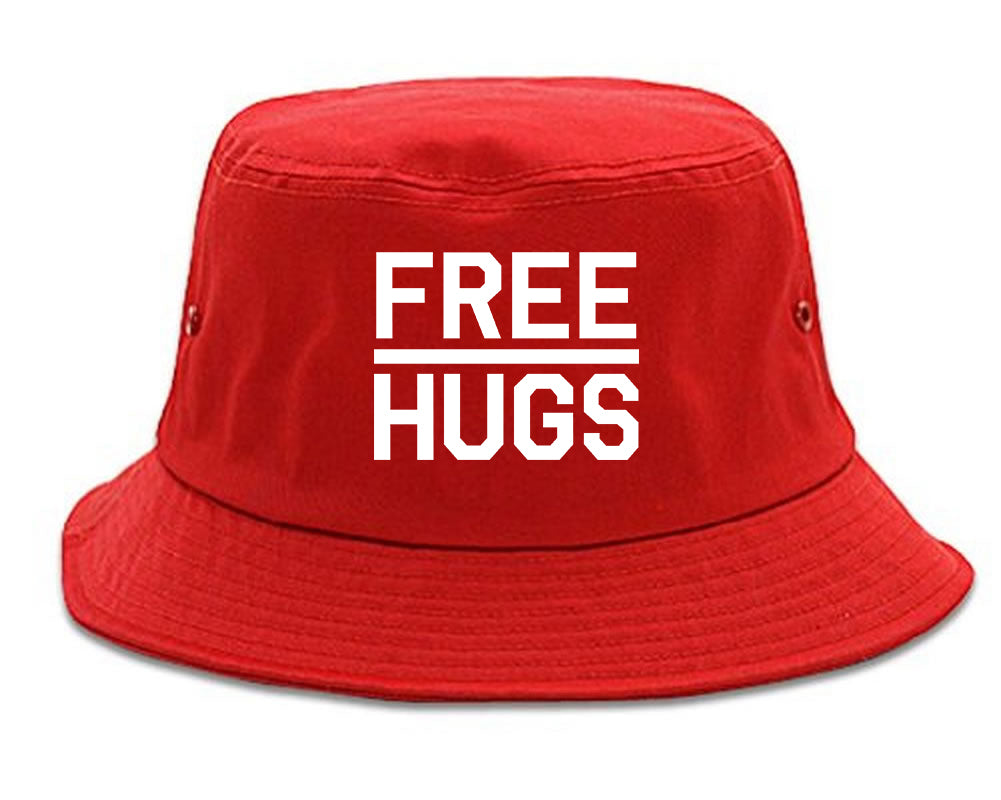 Free_Hugs_Funny Red Bucket Hat