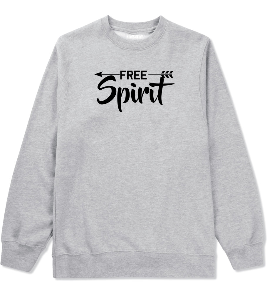 Free Spirit Arrow Mens Grey Crewneck Sweatshirt by KINGS OF NY