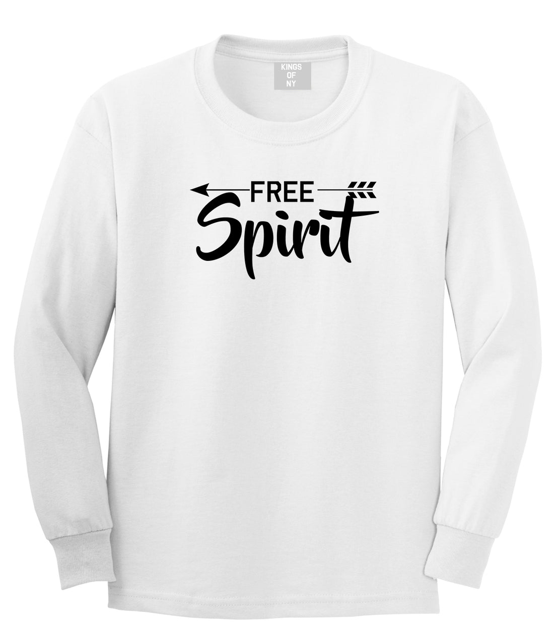 Free Spirit Arrow Mens White Long Sleeve T-Shirt by KINGS OF NY