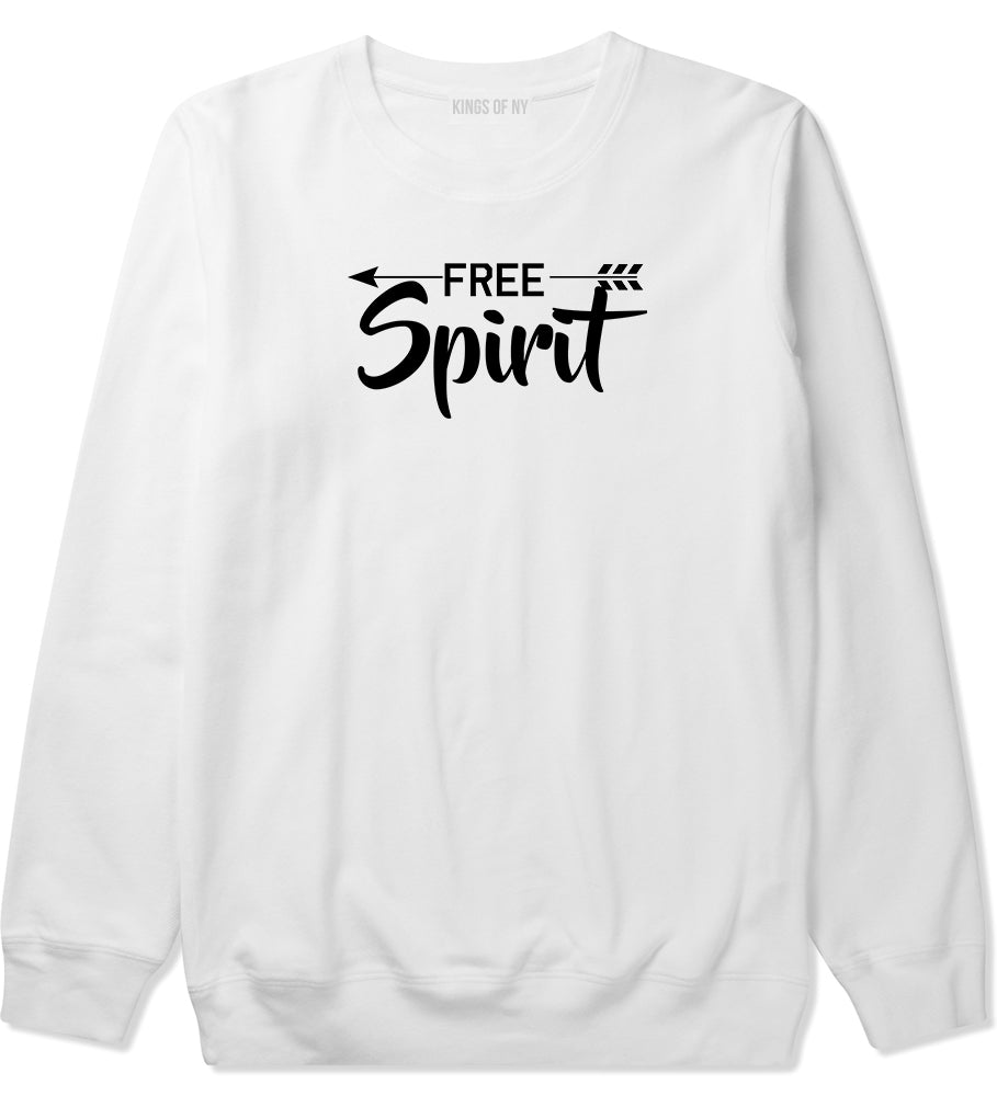 Free Spirit Arrow Mens White Crewneck Sweatshirt by KINGS OF NY