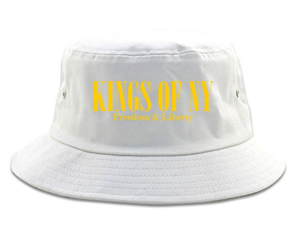 Freedom And Liberty Eagle Bucket Hat White by KINGS OF NY