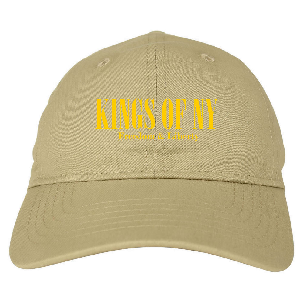 Freedom And Liberty Eagle Dad Hat Tan by KINGS OF NY