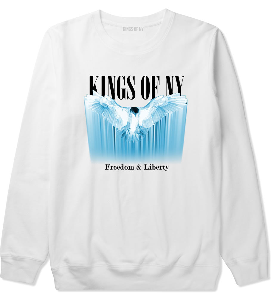 Freedom And Liberty Eagle Mens Crewneck Sweatshirt White By Kings Of NY