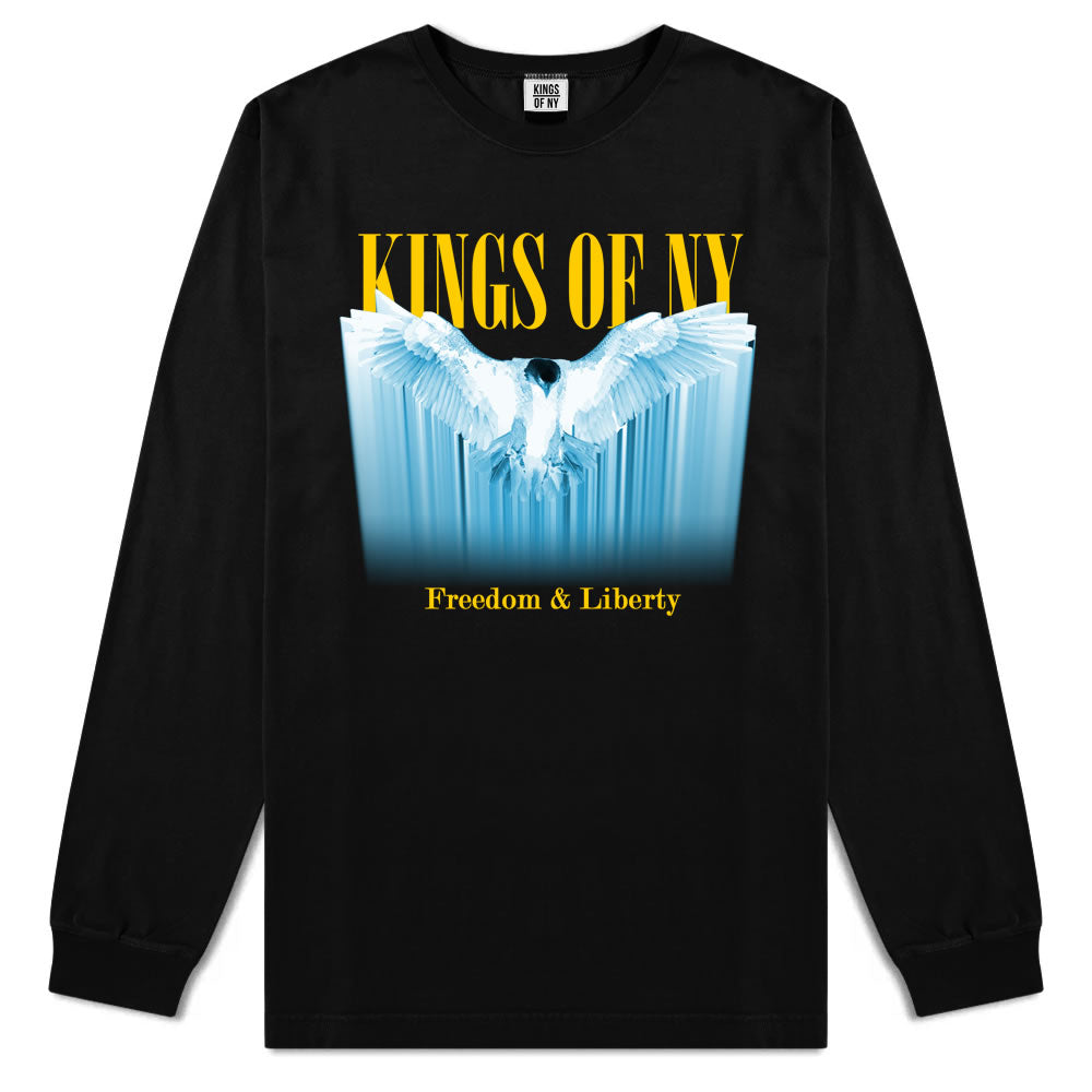 Freedom And Liberty Eagle Mens Long Sleeve T-Shirt Black By Kings Of NY
