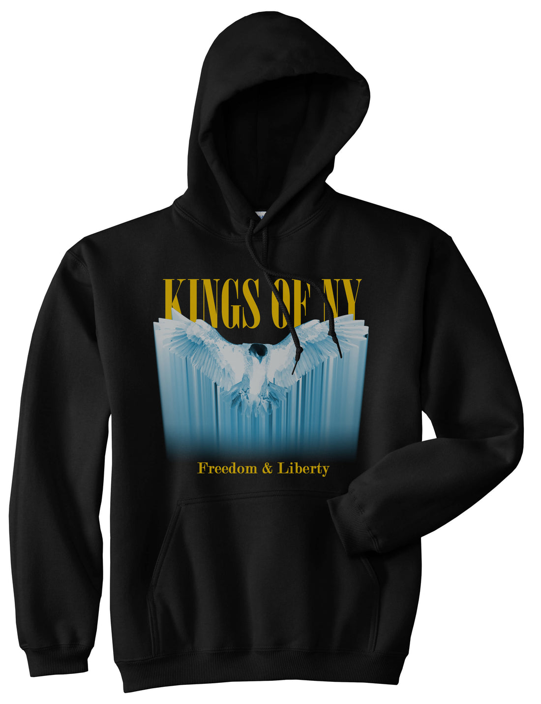 Freedom And Liberty Eagle Mens Pullover Hoodie Black By Kings Of NY
