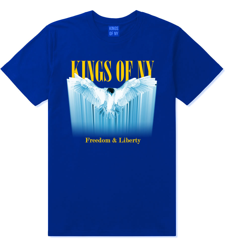 Freedom And Liberty Eagle Mens T-Shirt Royal Blue By Kings Of NY