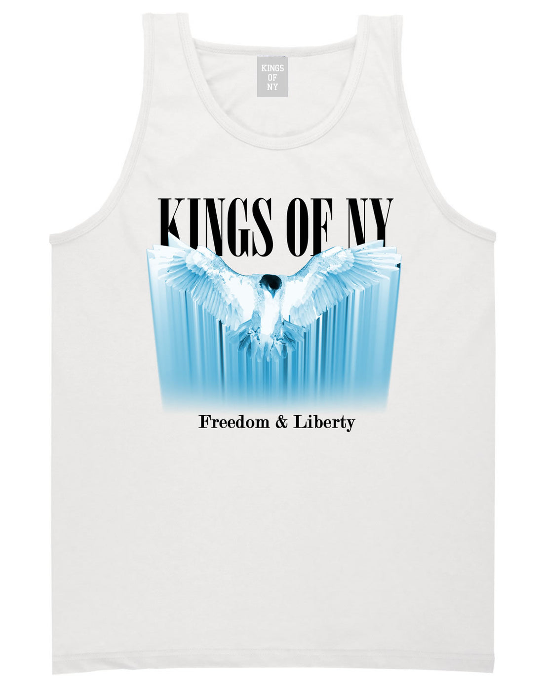 Freedom And Liberty Eagle Mens Tank Top Shirt White By Kings Of NY