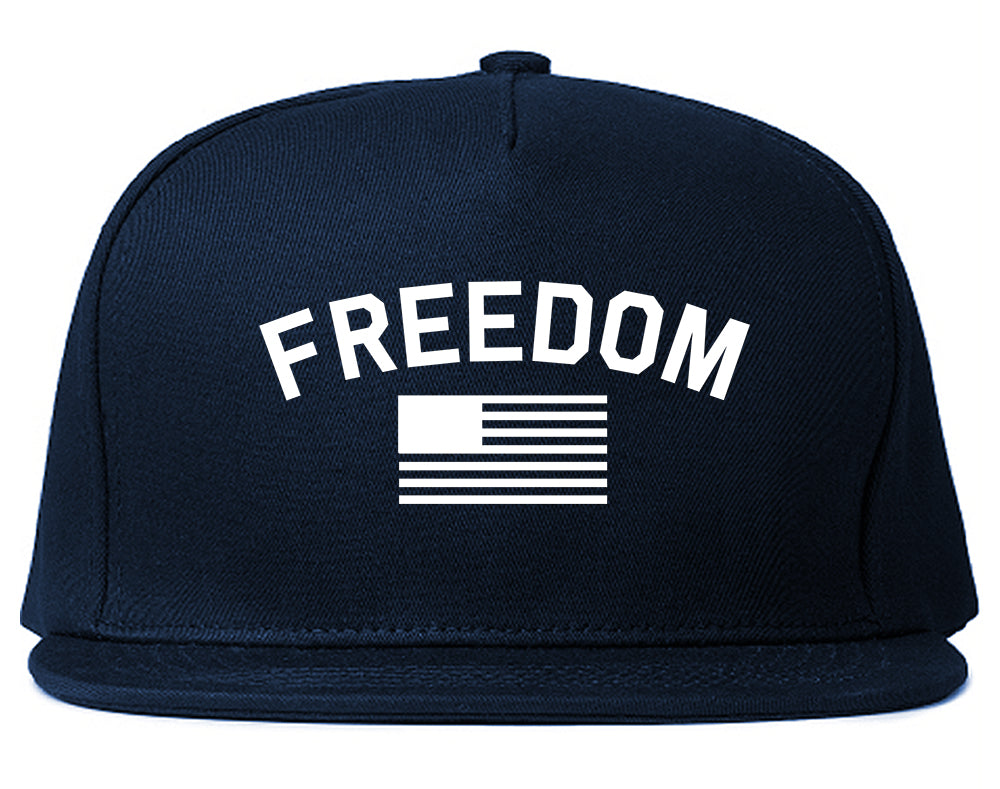 Freedom_Flag Navy Blue Snapback Hat