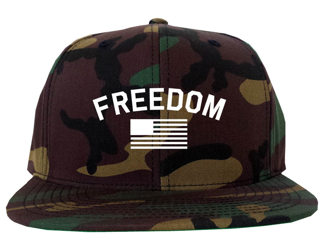 Freedom_Flag Camo Snapback Hat
