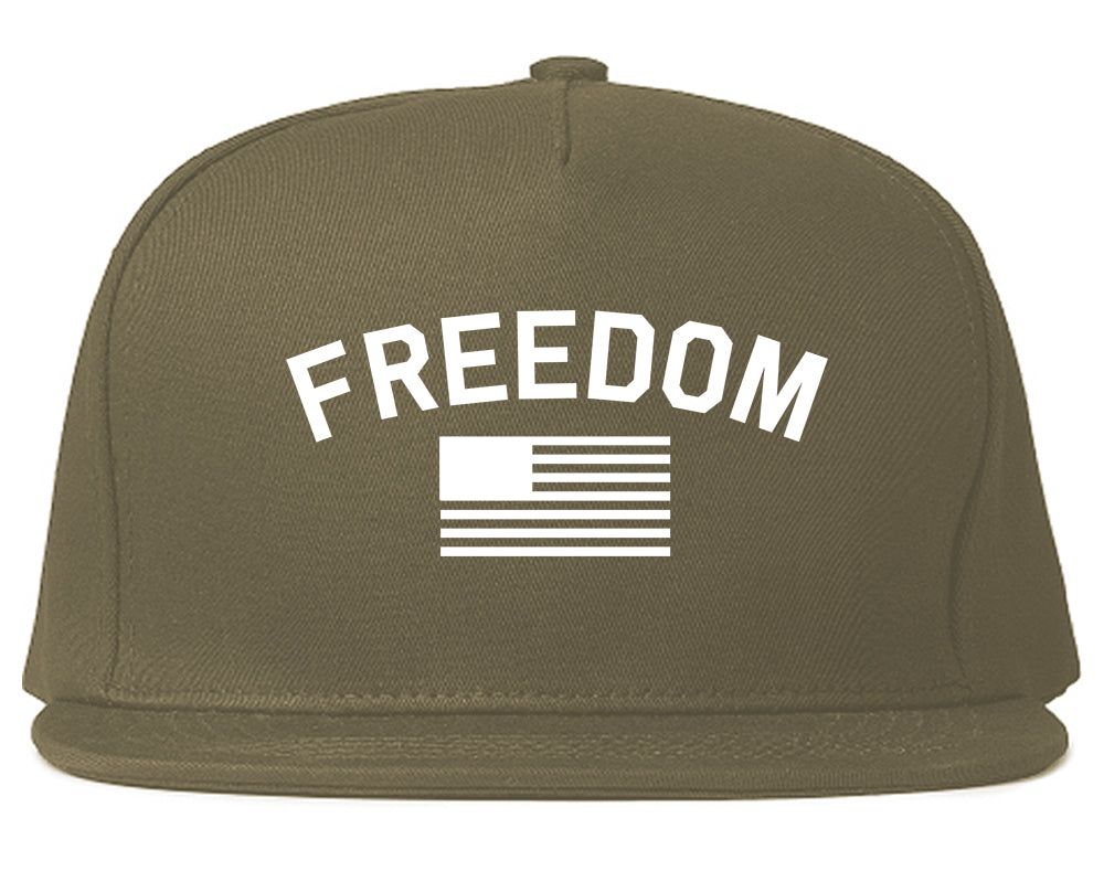 Freedom_Flag Grey Snapback Hat
