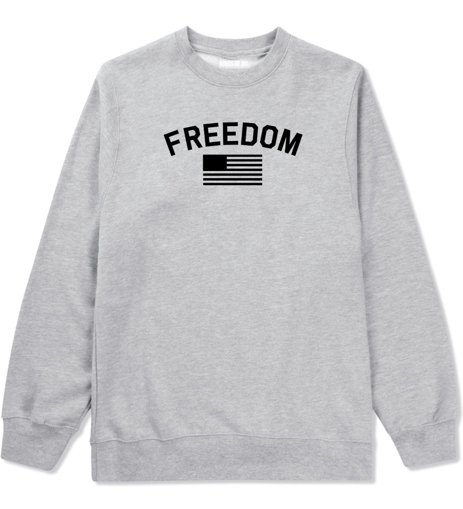 Freedom Flag Mens Grey Crewneck Sweatshirt by KINGS OF NY