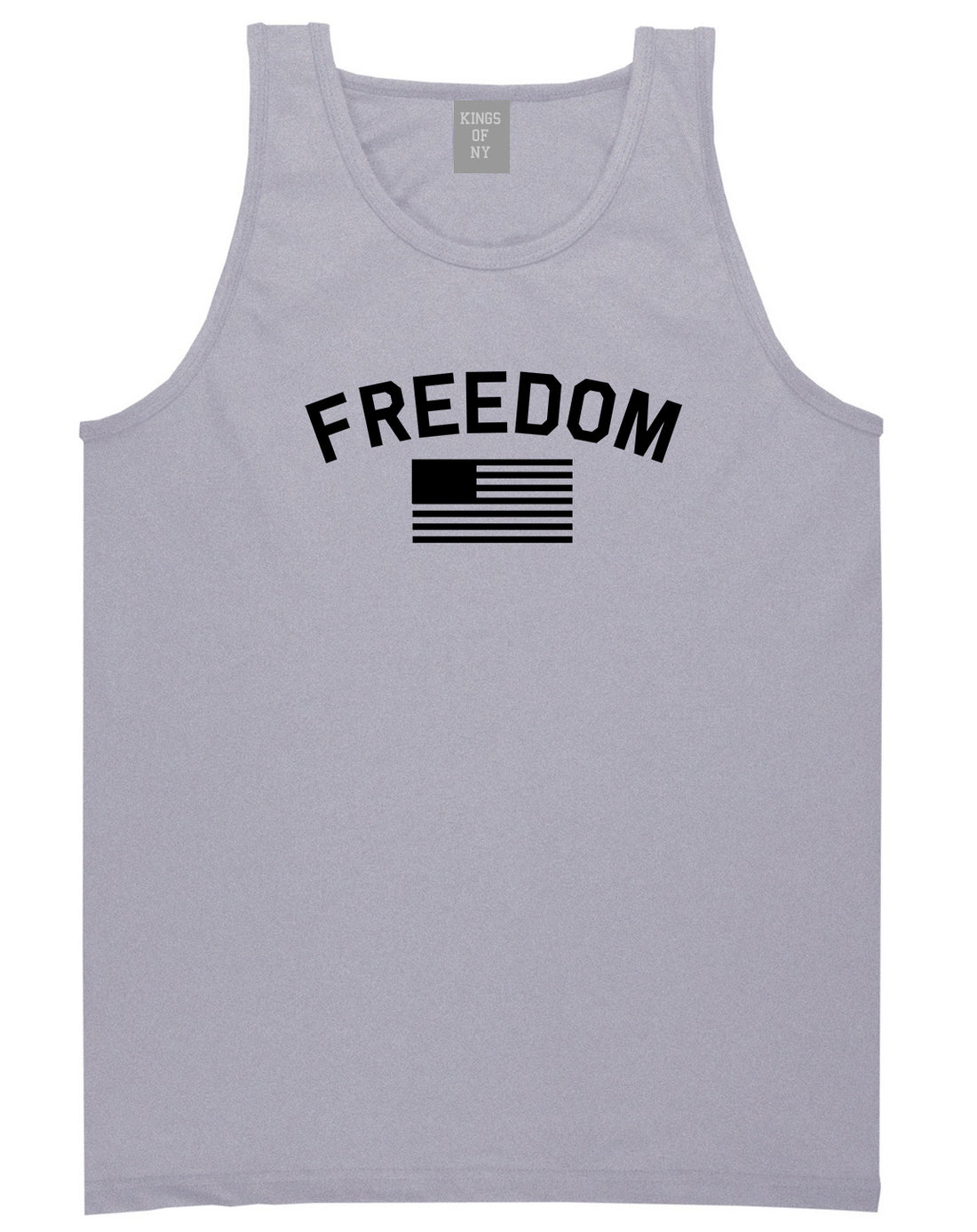 Freedom Flag Mens Grey Tank Top Shirt by KINGS OF NY