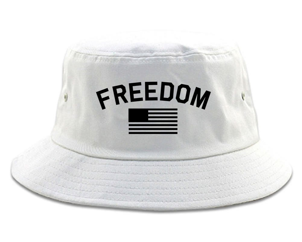 Freedom_Flag White Bucket Hat