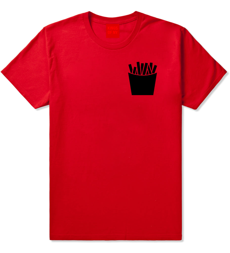 French Fry Fries Chest Mens Red T-Shirt by KINGS OF NY