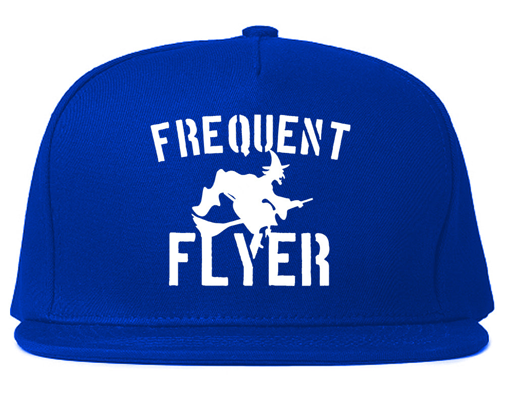 Frequent Flyer Witch Funny Halloween Mens Snapback Hat Royal Blue
