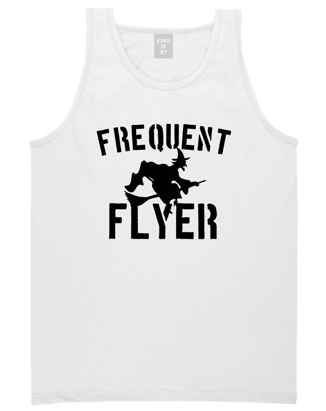 Frequent Flyer Witch Funny Halloween Mens Tank Top T-Shirt White
