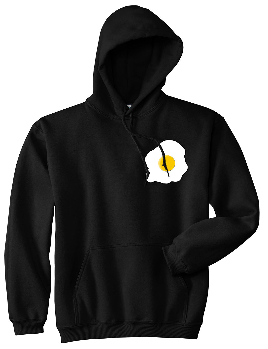 Fried Egg Breakfast Chest Mens Black Pullover Hoodie by KINGS OF NY