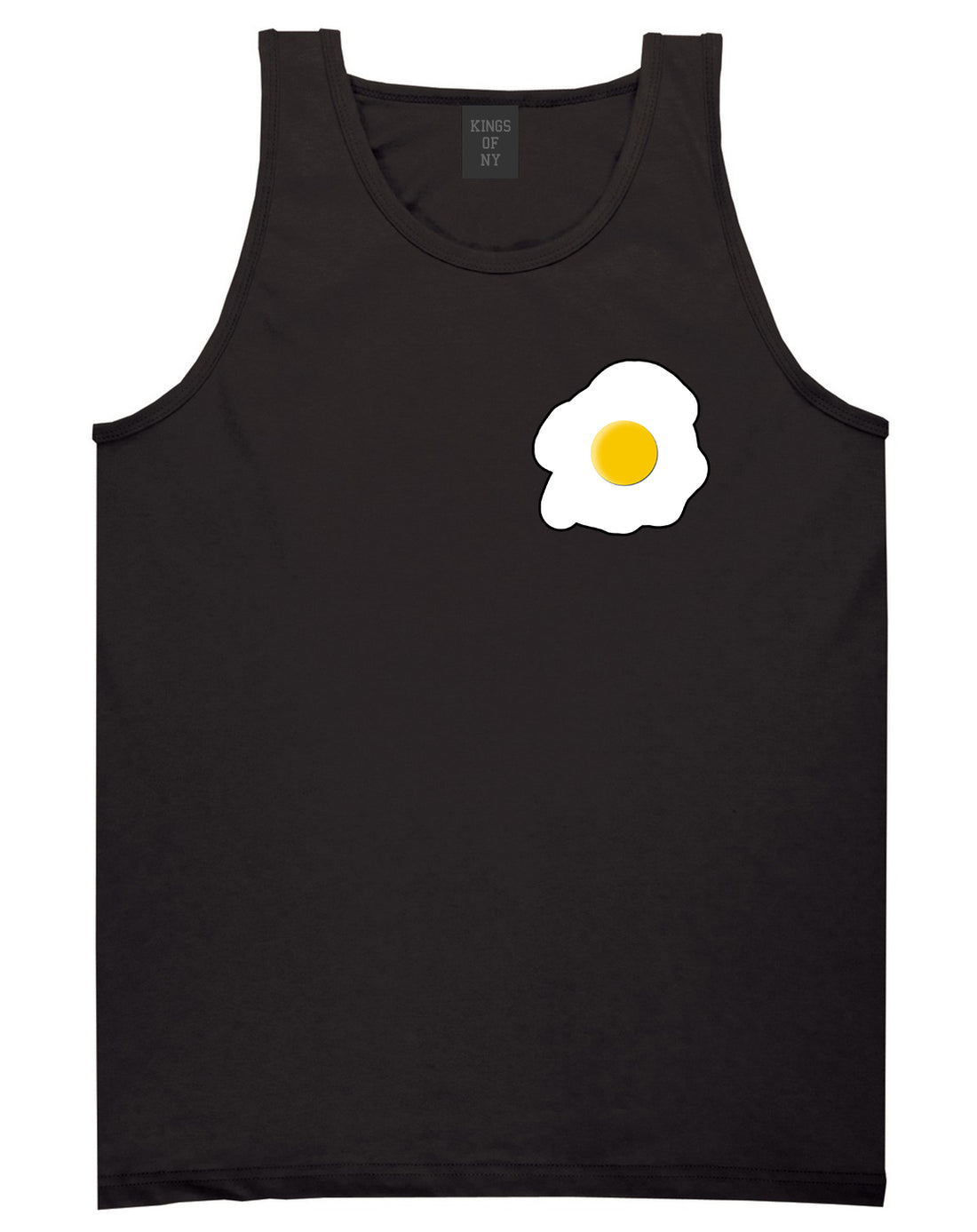 Fried Egg Breakfast Chest Mens Black Tank Top Shirt by KINGS OF NY
