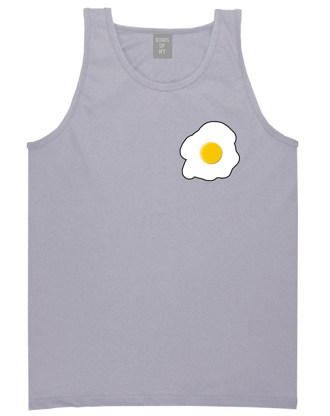 Fried Egg Breakfast Chest Mens Grey Tank Top Shirt by KINGS OF NY