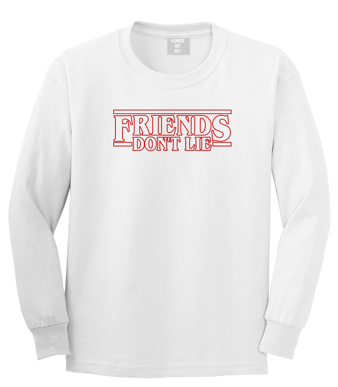 Friends Dont Lie Mens Long Sleeve T-Shirt White