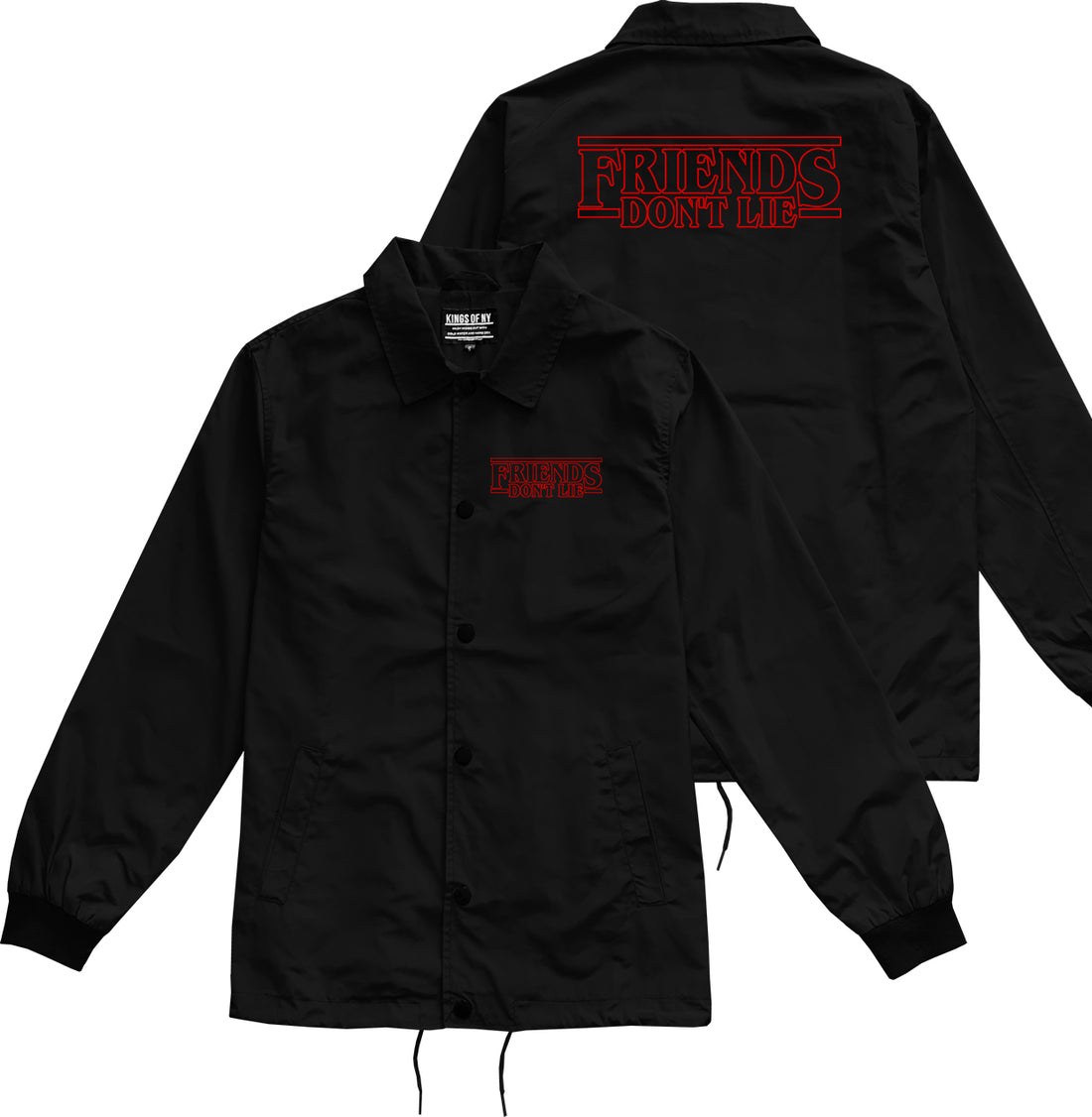 Friends Dont Lie Mens Coaches Jacket Black