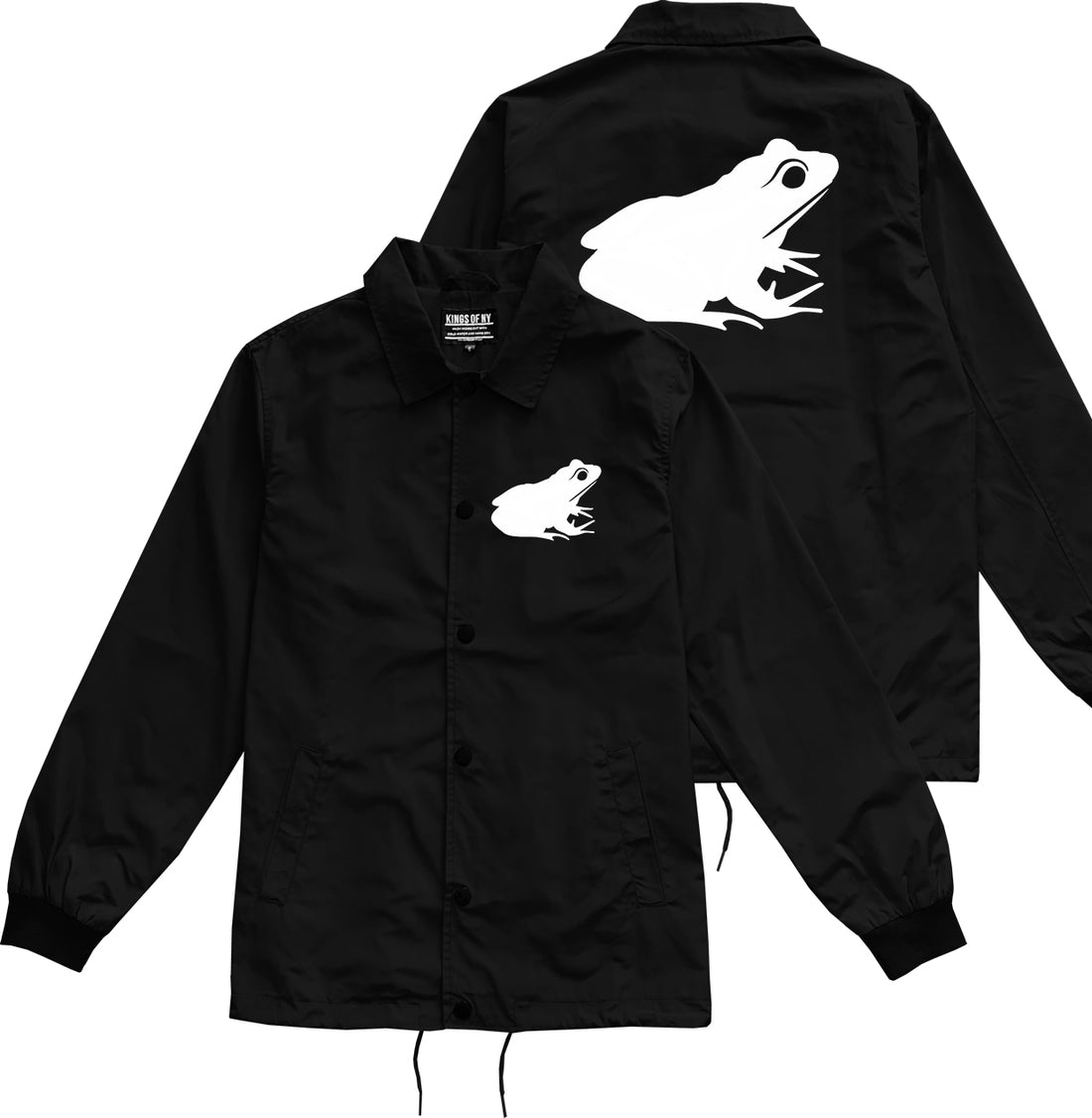 Frog Animal Chest Mens Black Coaches Jacket by KINGS OF NY