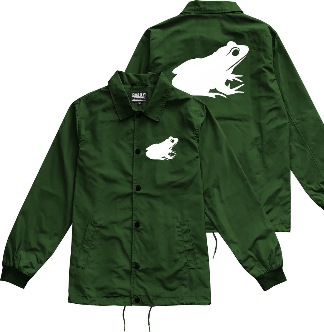 Frog Animal Chest Mens Green Coaches Jacket by KINGS OF NY