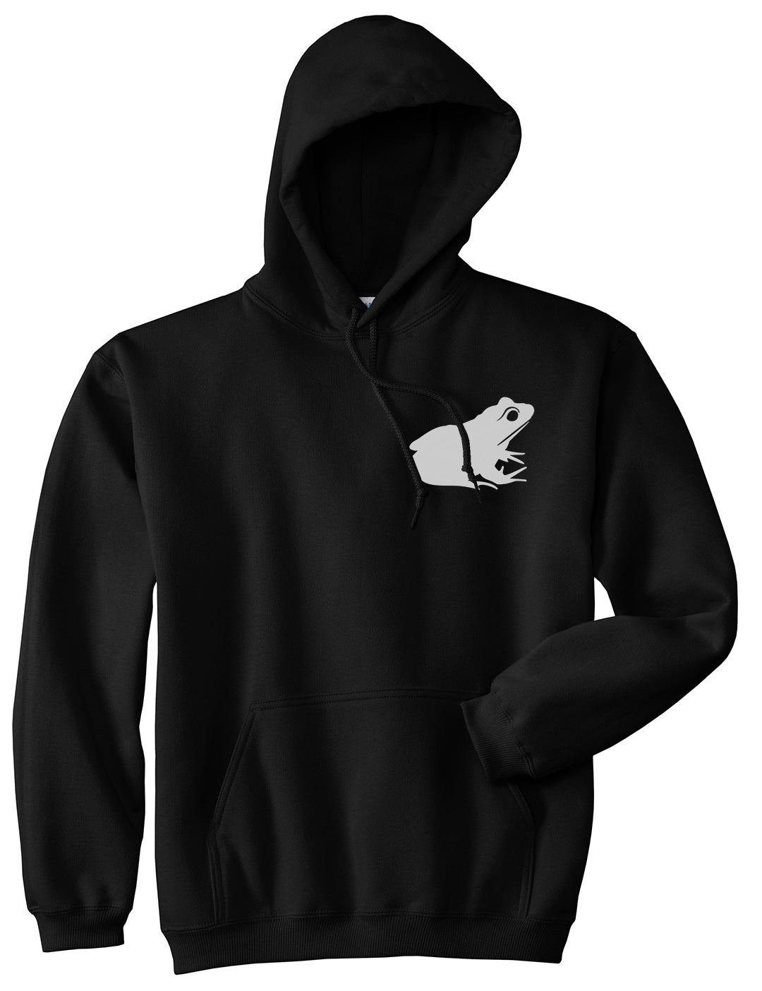 Frog Animal Chest Mens Black Pullover Hoodie by KINGS OF NY