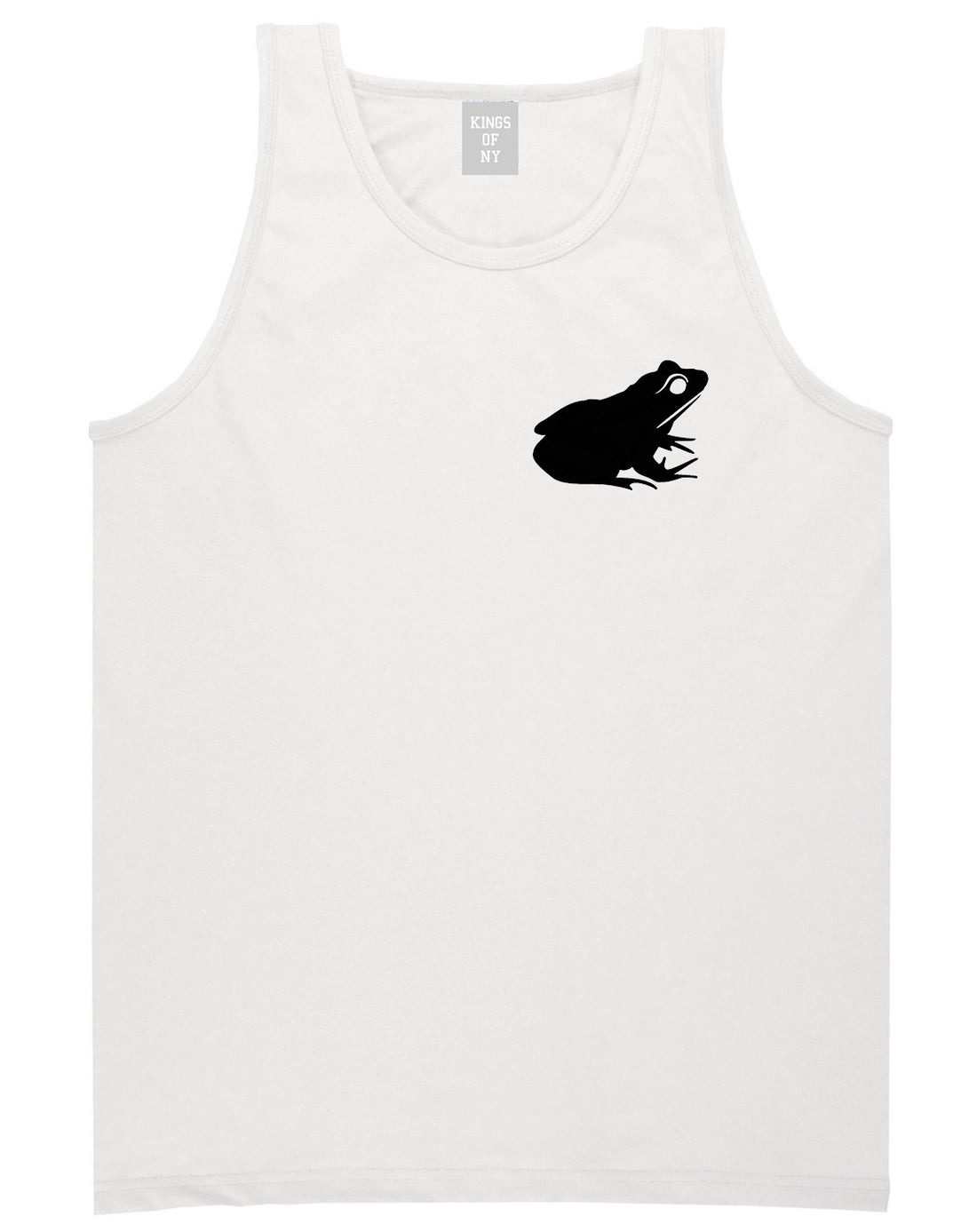 Frog Animal Chest Mens White Tank Top Shirt by KINGS OF NY