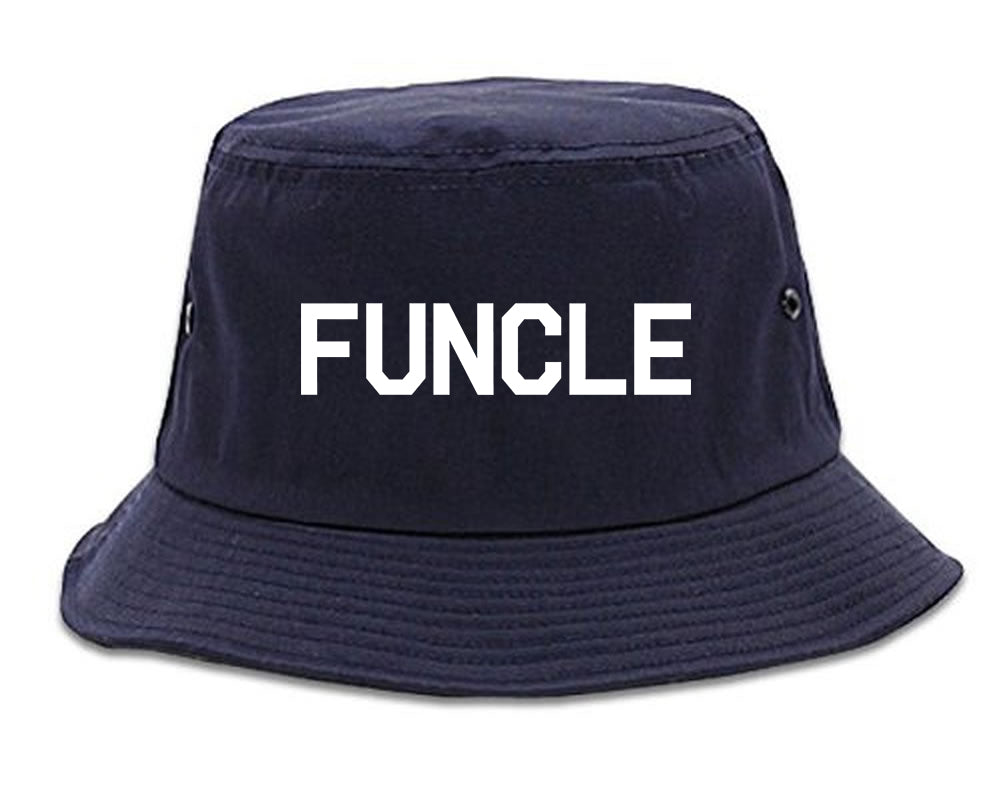 Funcle Fun Funny Uncle Mens Bucket Hat Navy Blue