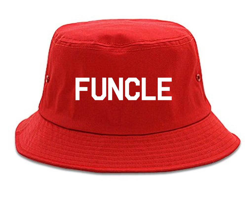 Funcle Fun Funny Uncle Mens Bucket Hat Red