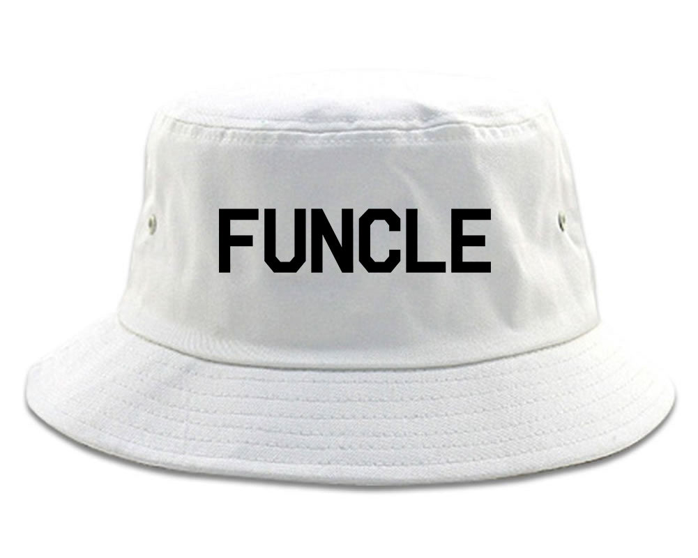 Funcle Fun Funny Uncle Mens Bucket Hat White