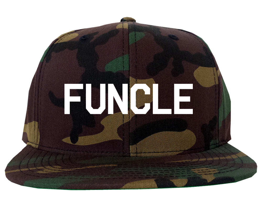 Funcle Fun Funny Uncle Mens Snapback Hat Army Camo