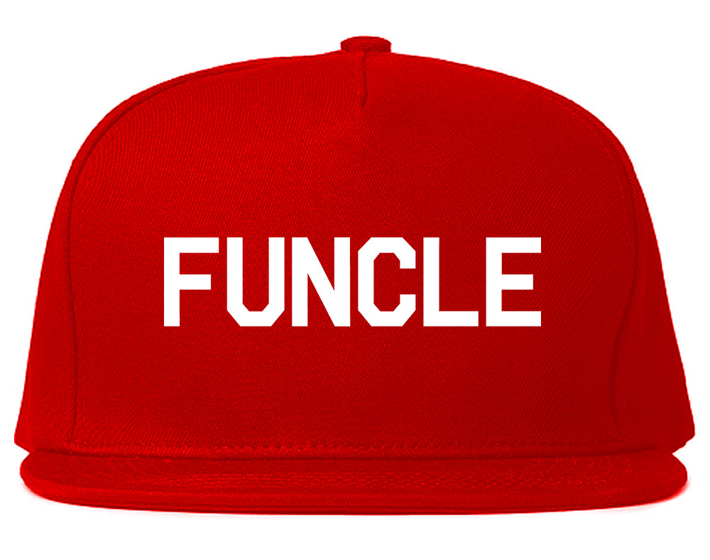 Funcle Fun Funny Uncle Mens Snapback Hat Red
