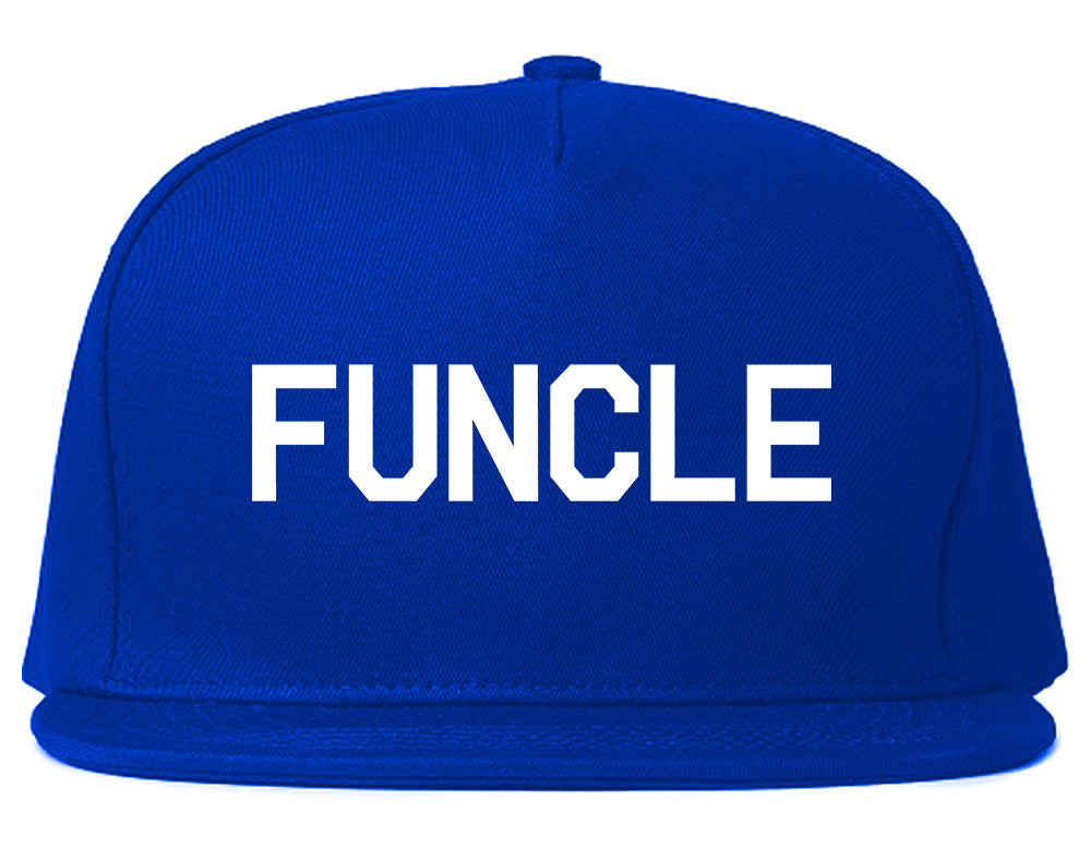 Funcle Fun Funny Uncle Mens Snapback Hat Royal Blue