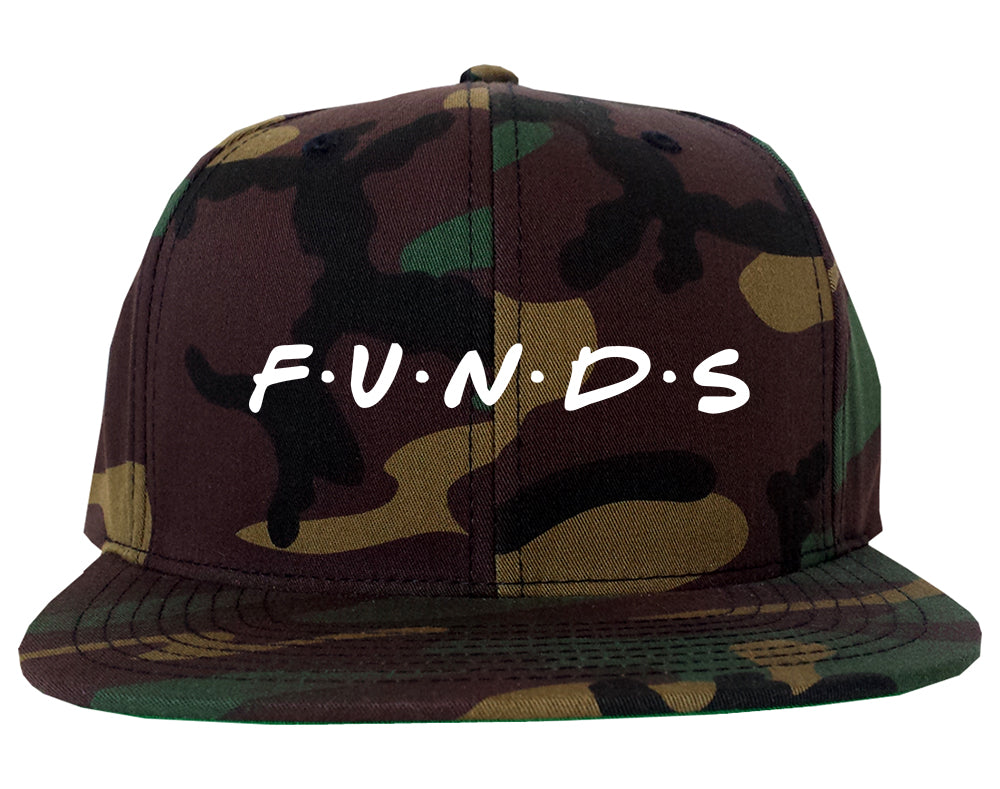 Funds Friends Mens Snapback Hat Green Camo