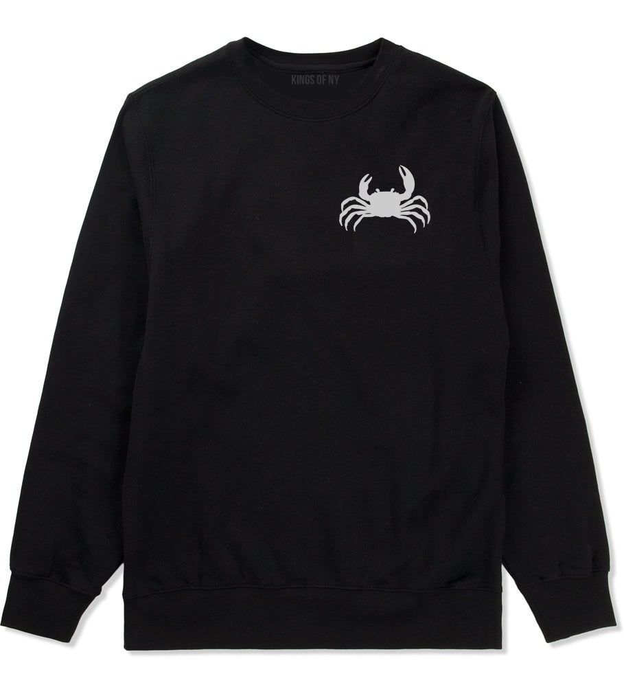 Funny Crab Chest Black Crewneck Sweatshirt by Kings Of NY