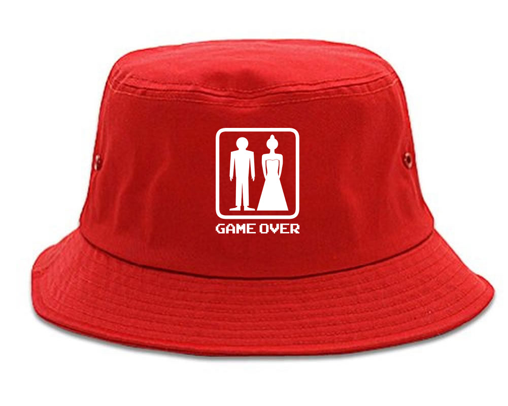 Game Over Funny Wedding Mens Snapback Hat Red