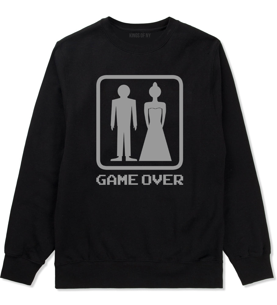 Game Over Funny Wedding Mens Crewneck Sweatshirt Black