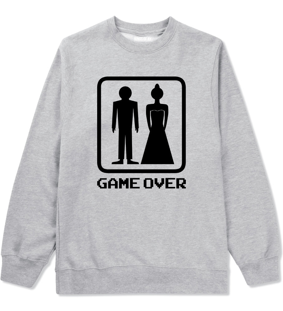 Game Over Funny Wedding Mens Crewneck Sweatshirt Grey