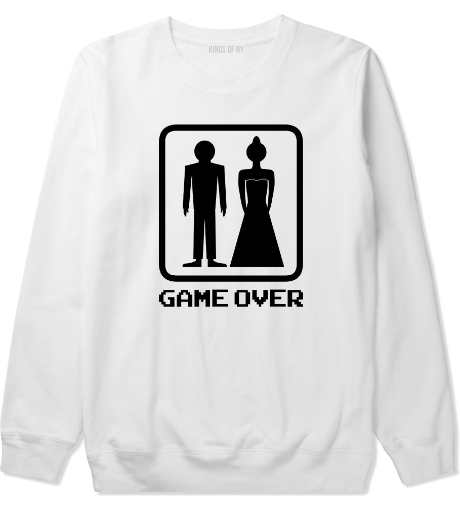 Game Over Funny Wedding Mens Crewneck Sweatshirt White