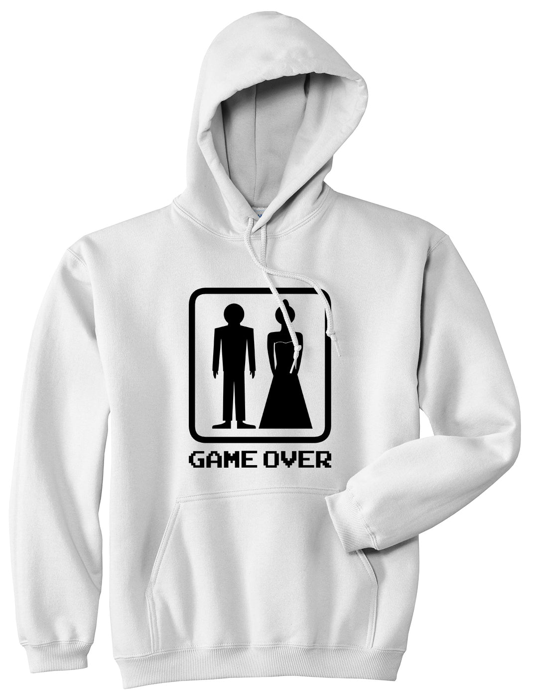 Game Over Funny Wedding Mens Pullover Hoodie White