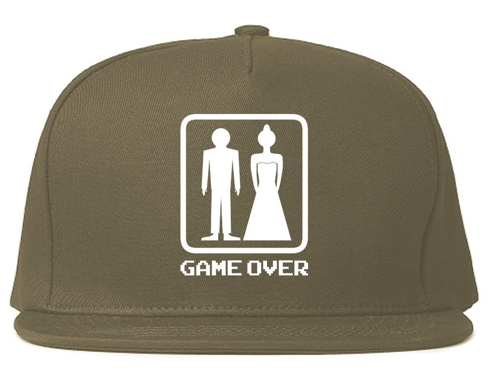 Game Over Funny Wedding Mens Snapback Hat Grey