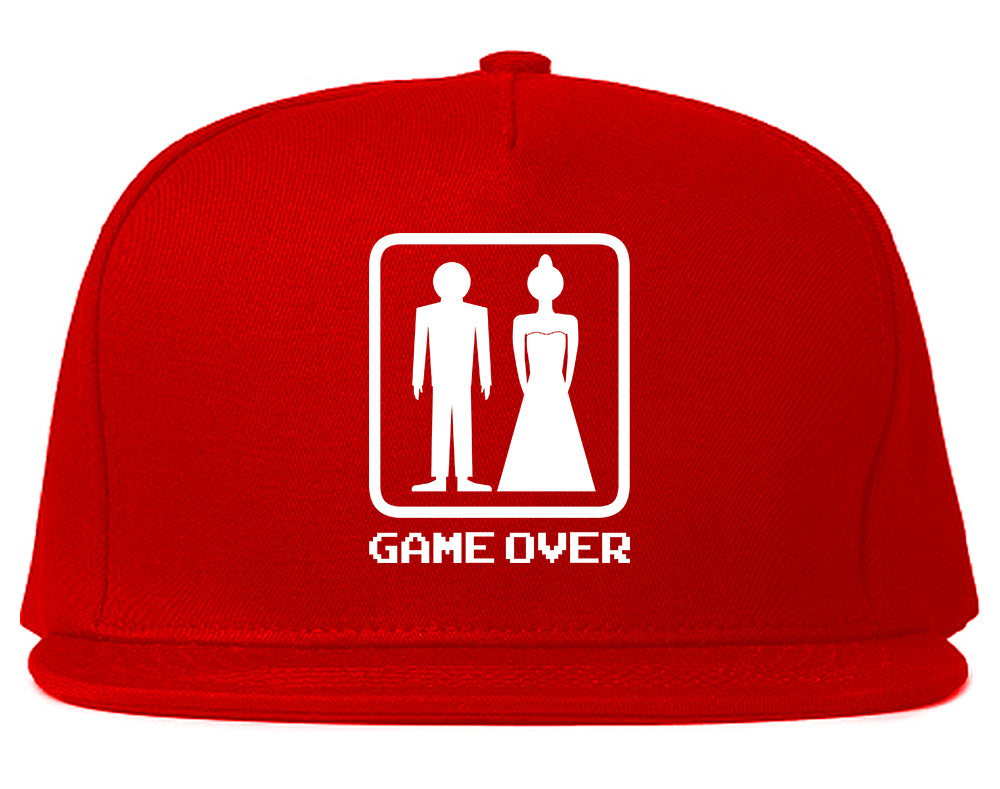 Game Over Funny Wedding Mens Snapback Hat Red
